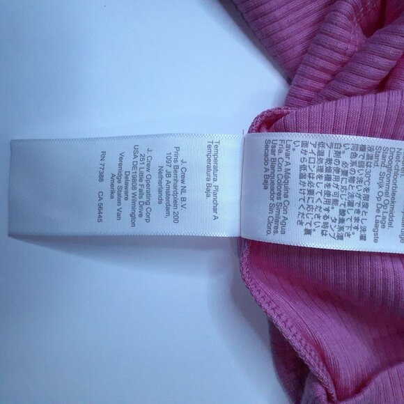 J.Crew Pink Ribbed Short Sleeve Shirt Womens Medium Cotton/Polyester - Picture 7 of 10
